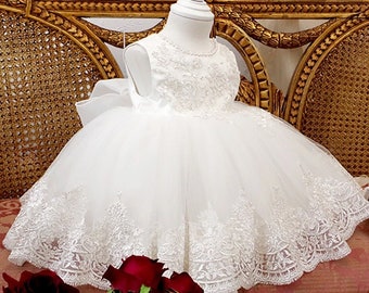 UK Baby Girls Princess Embroidered Dress Wedding Party Christening Baptism Dress UK Baby Girls Princess Embroidered Dress Wedding Party Christening Baptism Dress