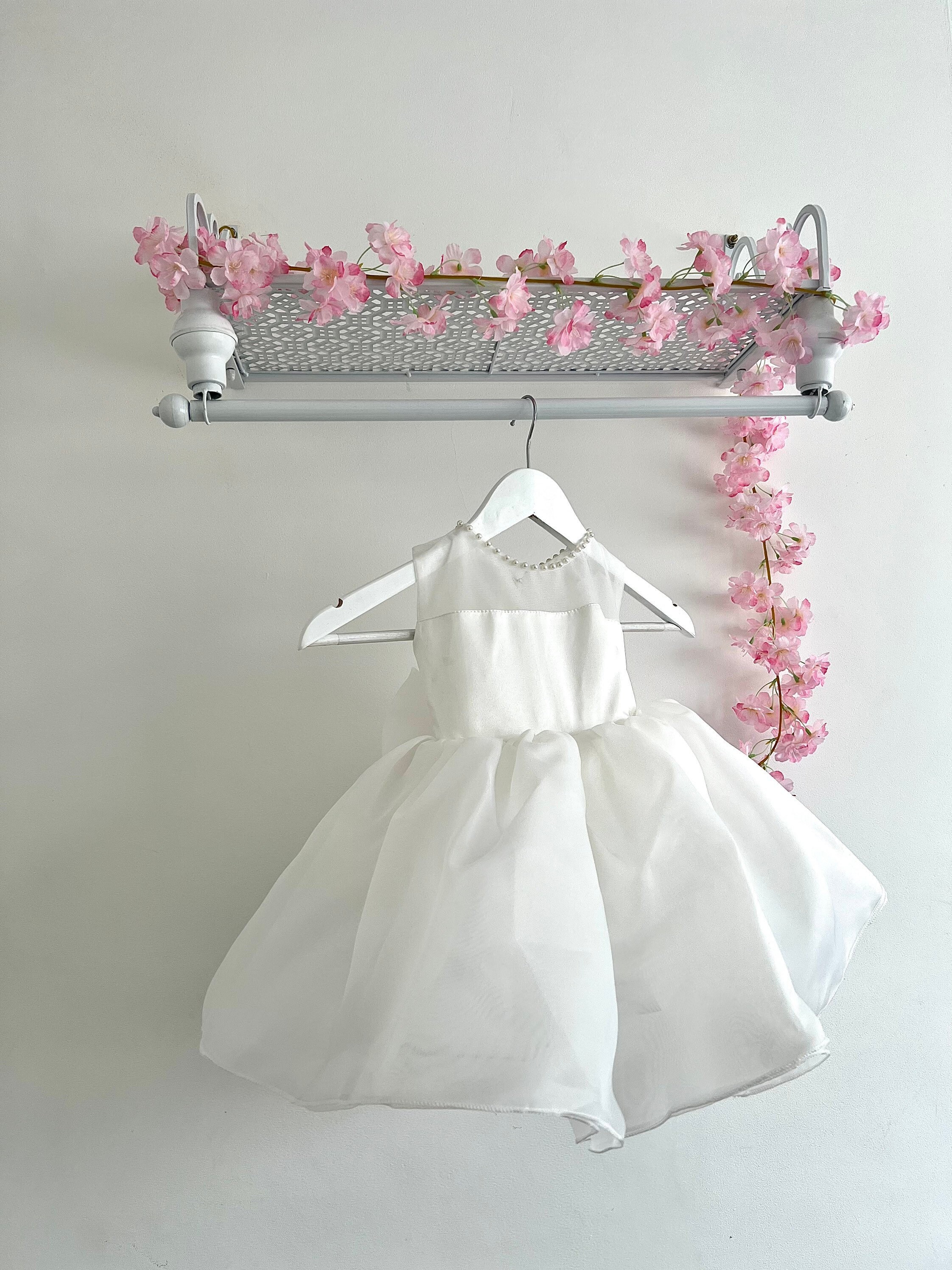 Baby Girls White Chiffon Christening Dress Wedding Party - Etsy Finland