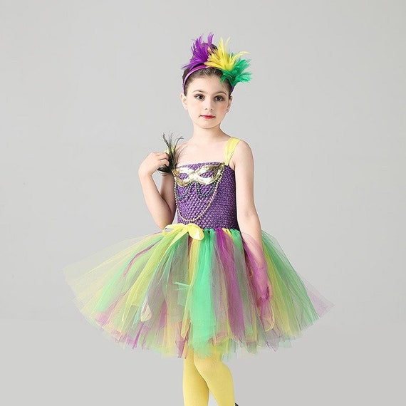 Ragazze Carnevale Pavone Tutu Abito Vestito Piume Viola Costume di Carnevale  Bambini Festa di Compleanno Pageant Accessori Inclusi -  Italia