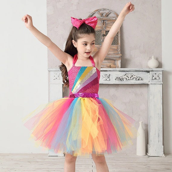 Amazon.com: Girls Dress Black Rainbow Embroidery Unicorn Cotton Tulle Tutu  Birthday Size 4: Clothing, Shoes & Jewelry
