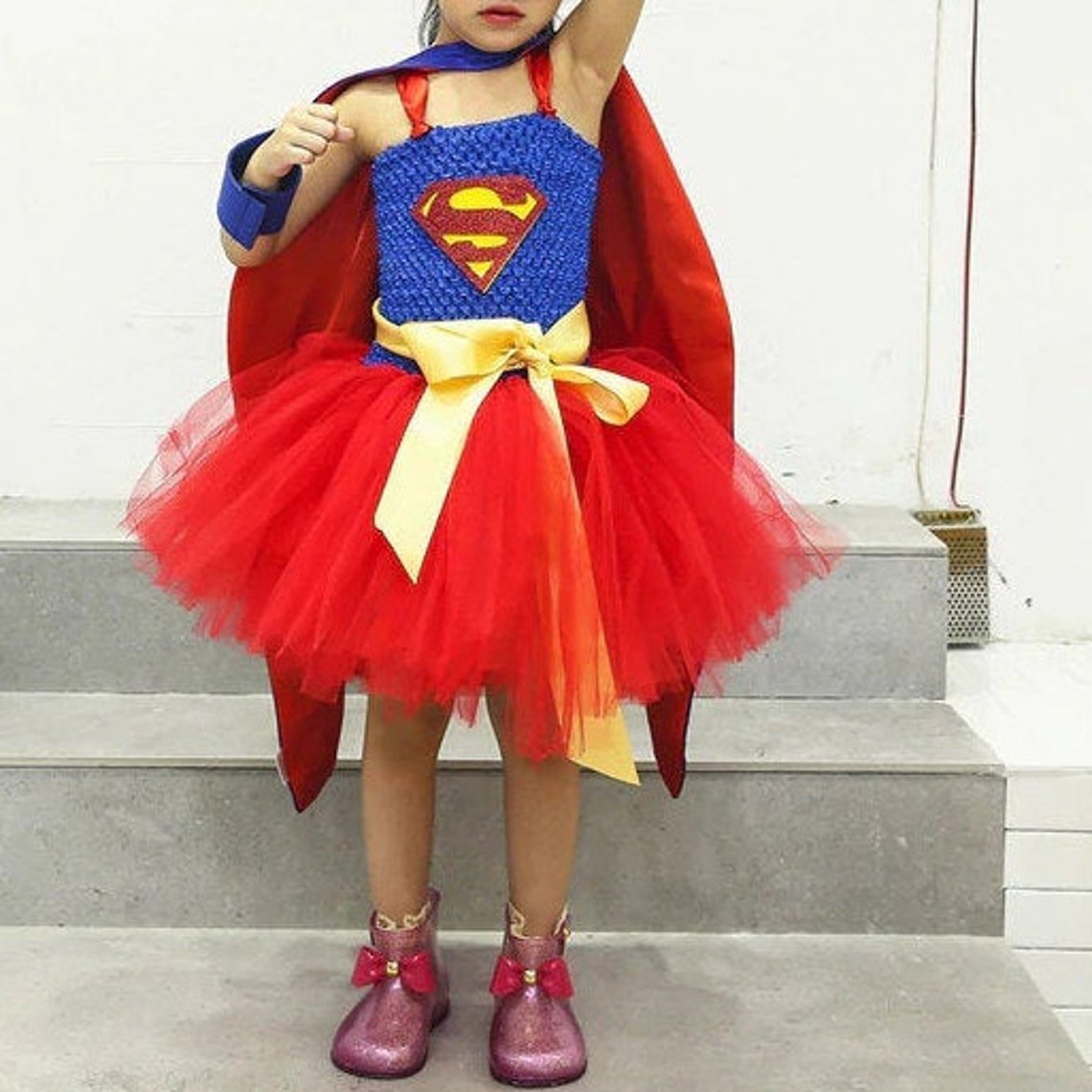 Super Girl Superhero Tutu Dress Handmade Superhero Costume Etsy UK