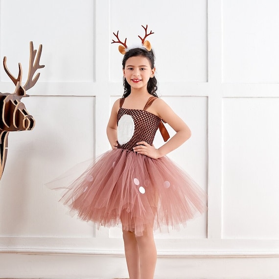 Kit Renne de Noël Enfant : Bandeau Tutu et Bois