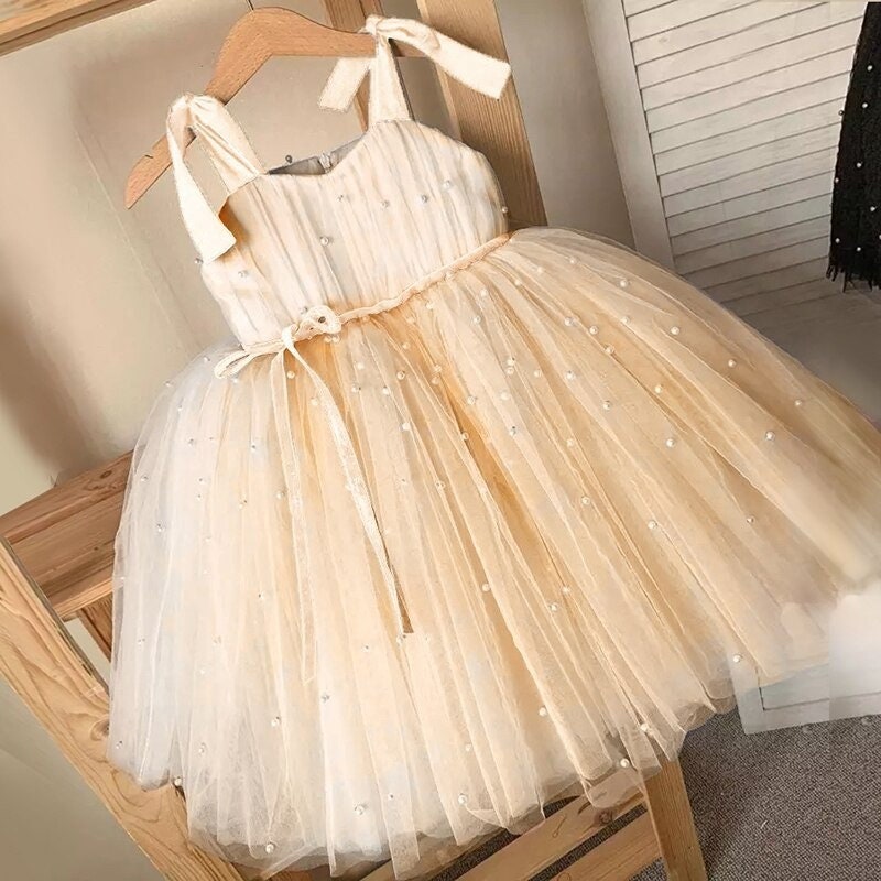 Baby Girls Cream Flower Girls Dress Kids Bridesmaid Cream Etsy UK