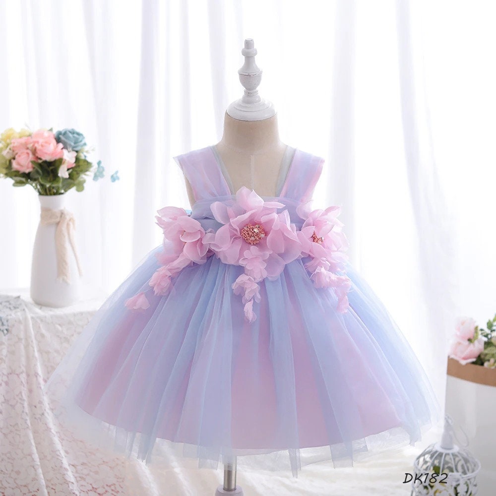 Kids Pastel Pink & Blue Tutu Dress Flower Girls Dress | Etsy