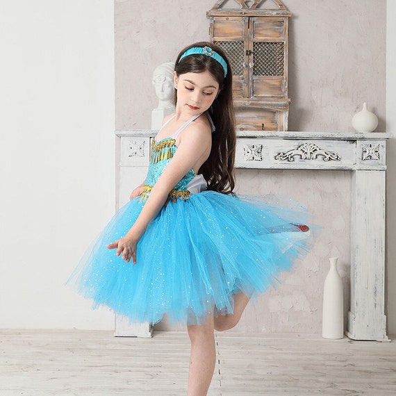 Costume Jasmine Turquoise Deluxe Fille