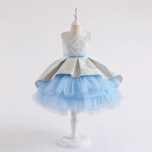 Kids Baby Blue Sequins Glitter Dress Flower Girls Dress - Etsy