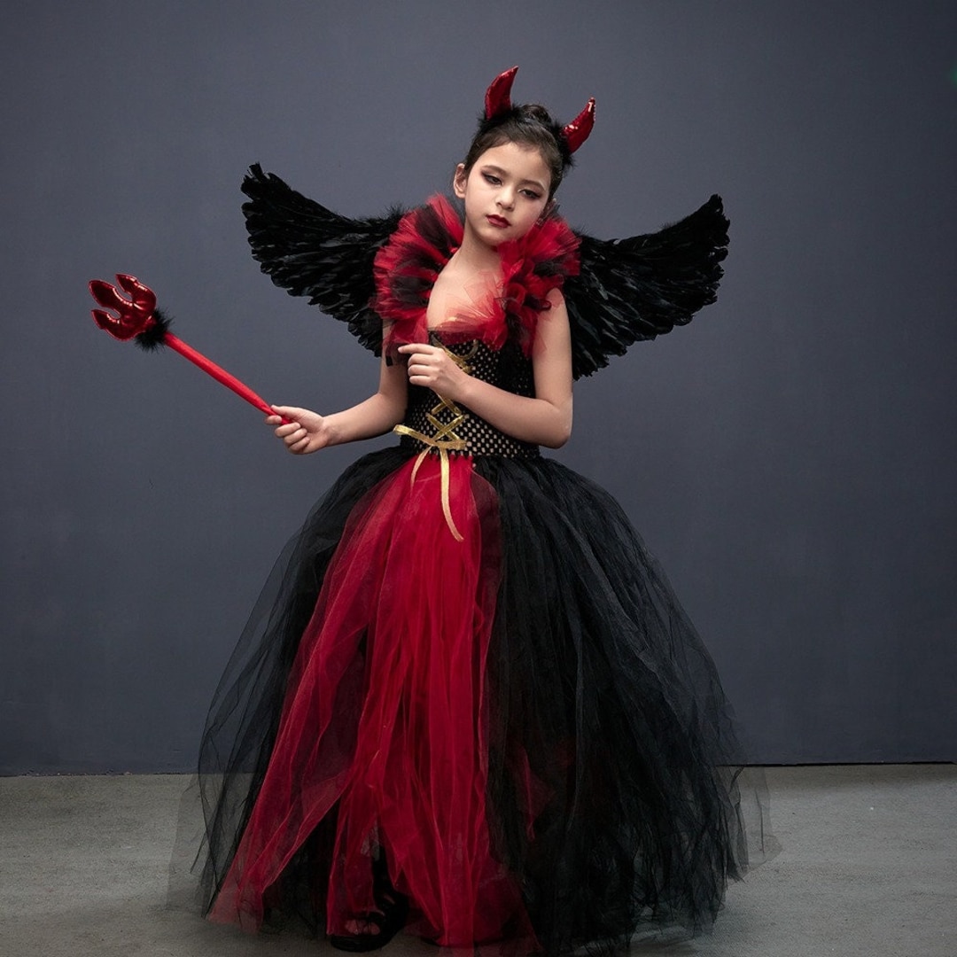 Déguisement Fille - Vampiresse Tutu rouge - Taille au choix - Jour