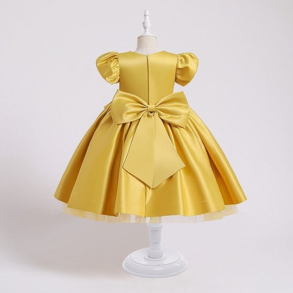 Mustard yellow flower sales girl dress