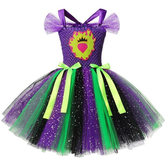 Girls Halloween Tutu Dress Purple Mal Costume Kids | Etsy