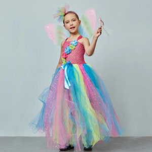 Rainbow Butterfly Girls Tutu Dress Wings and Headband Kids - Etsy