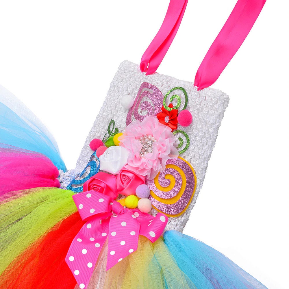 Girls Sweet Rainbow Candy Tutu Dress Halloween Tutu - Etsy UK