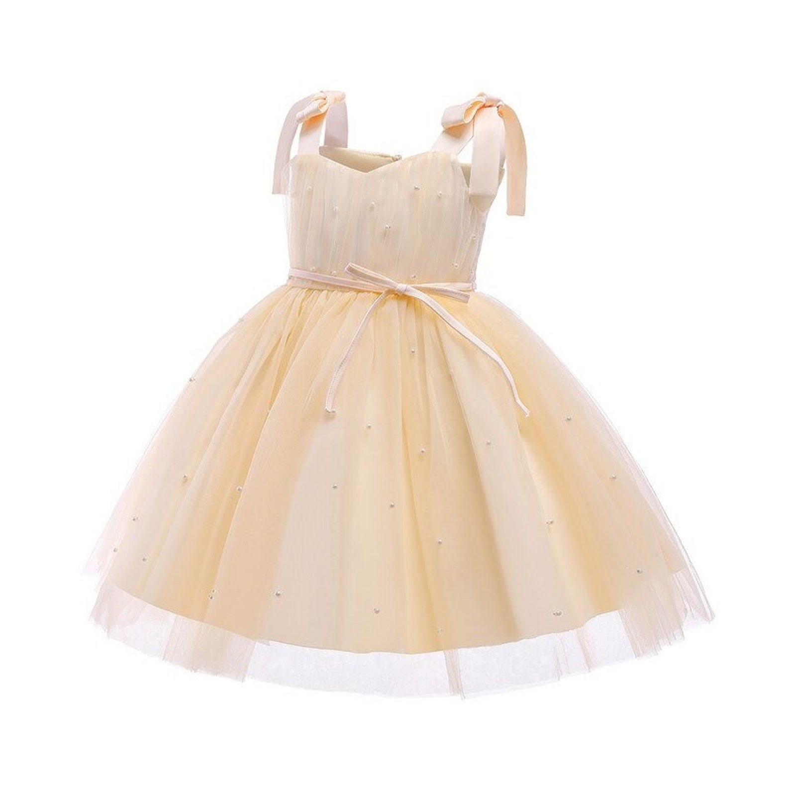 Baby Girls Cream Flower Girls Dress Kids Bridesmaid Cream Etsy UK