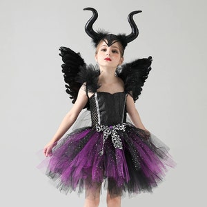 Ragazze Malefica Regina Cattiva Costume Halloween Cosplay Strega