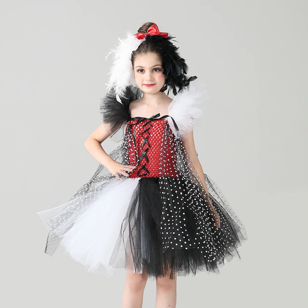 Tween Disney Cruella De Vil Costume - L Beige 