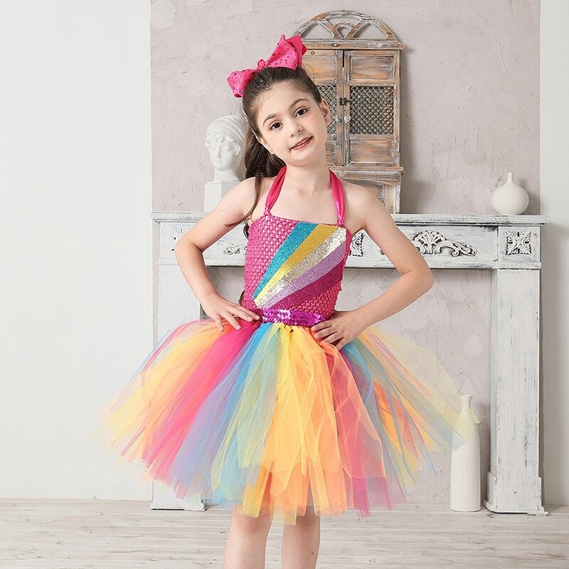 Kids Rainbow Jojo Siwa Tutu Dress Girls Jojo Siwa Costume Etsy Australia