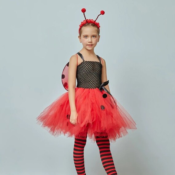 Bambini Coccinella Tutu Dress Ragazze Coccinella Costume Vestito