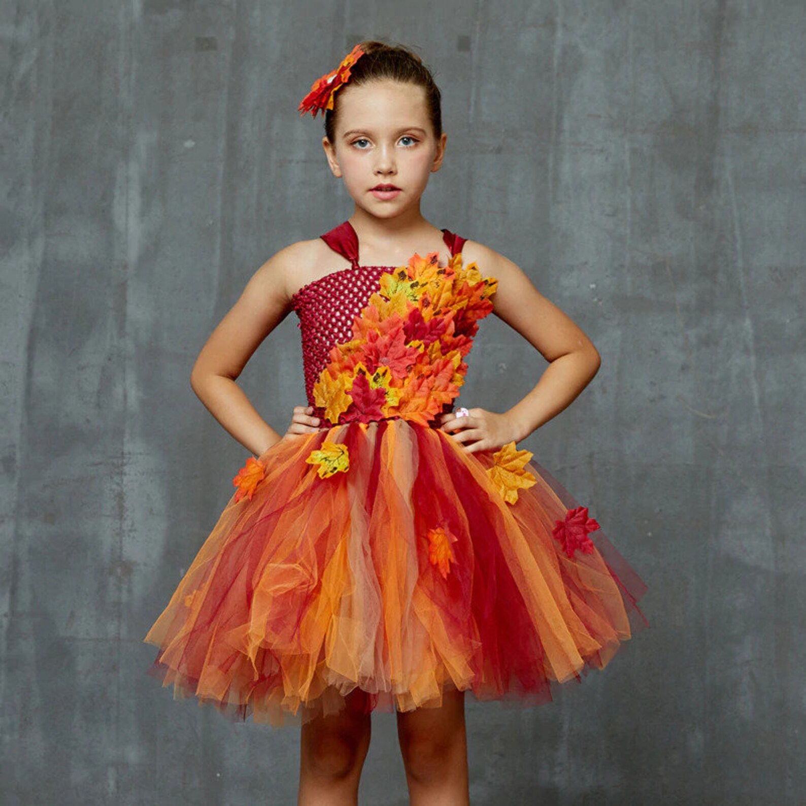 Girls Autumn Leaves Tutu Dress Kids Autumn Fairy Costume Etsy UK