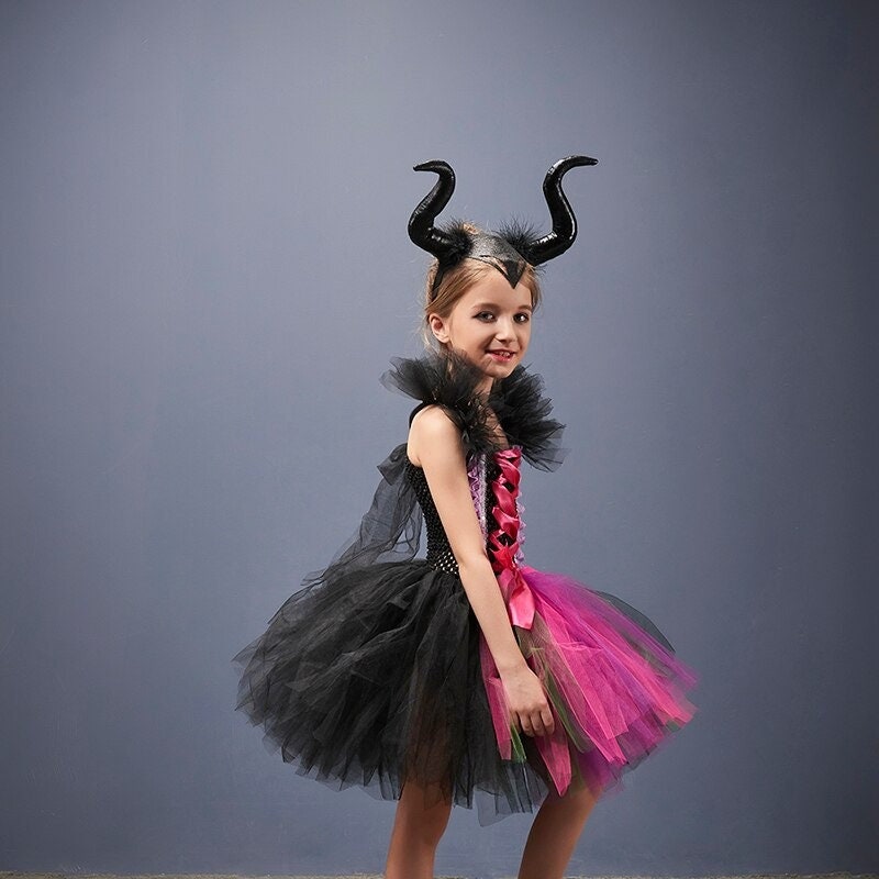 Girls Wicked Witch Tutu Dress Evil Queen Costume Kids Etsy UK