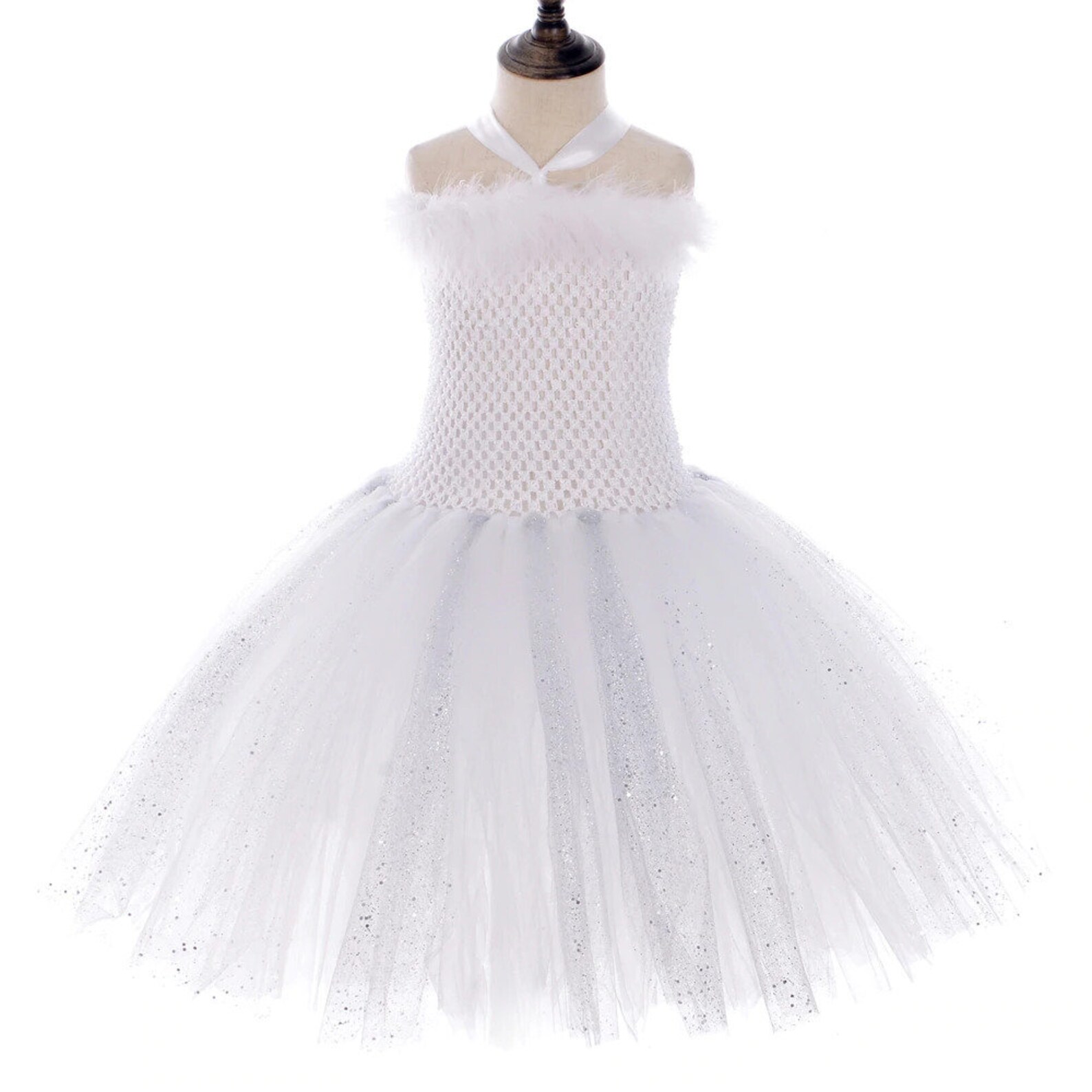 Girls Sparkly White Angel Tutu Dress Feather Wing Wand | Etsy