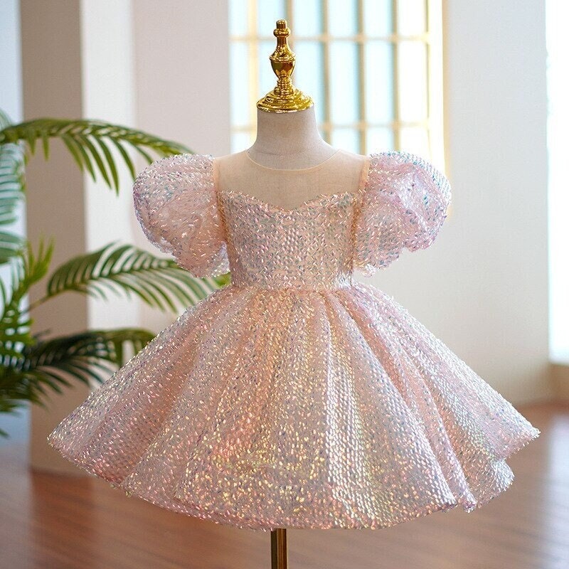 Vestido de niña vestido lila para niñas impresionante vestido de