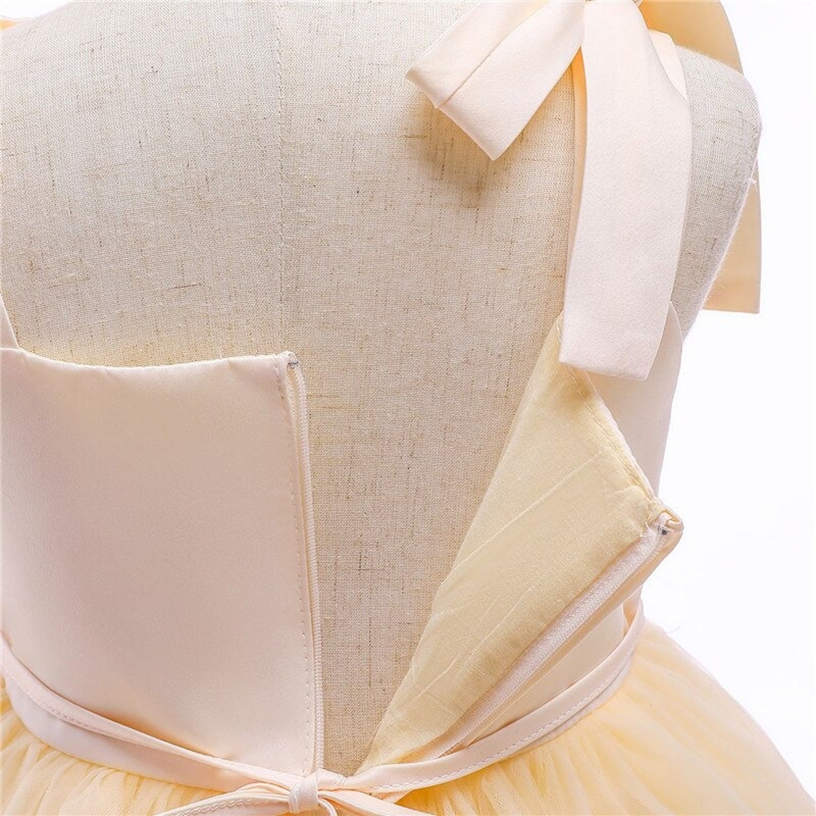 Baby Girls Cream Flower Girls Dress Kids Bridesmaid Cream Etsy UK