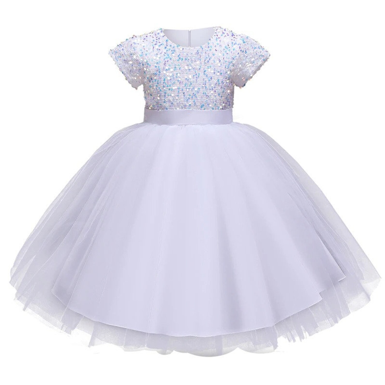 Kids Baby Blue Sequins Glitter Dress Flower Girls Dress Etsy UK