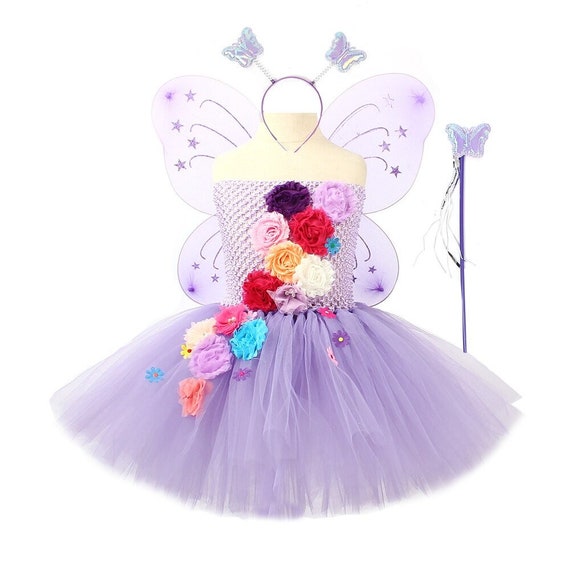 Ragazze rosa Glitter Tulle vestito bambini farfalla fata Tutu