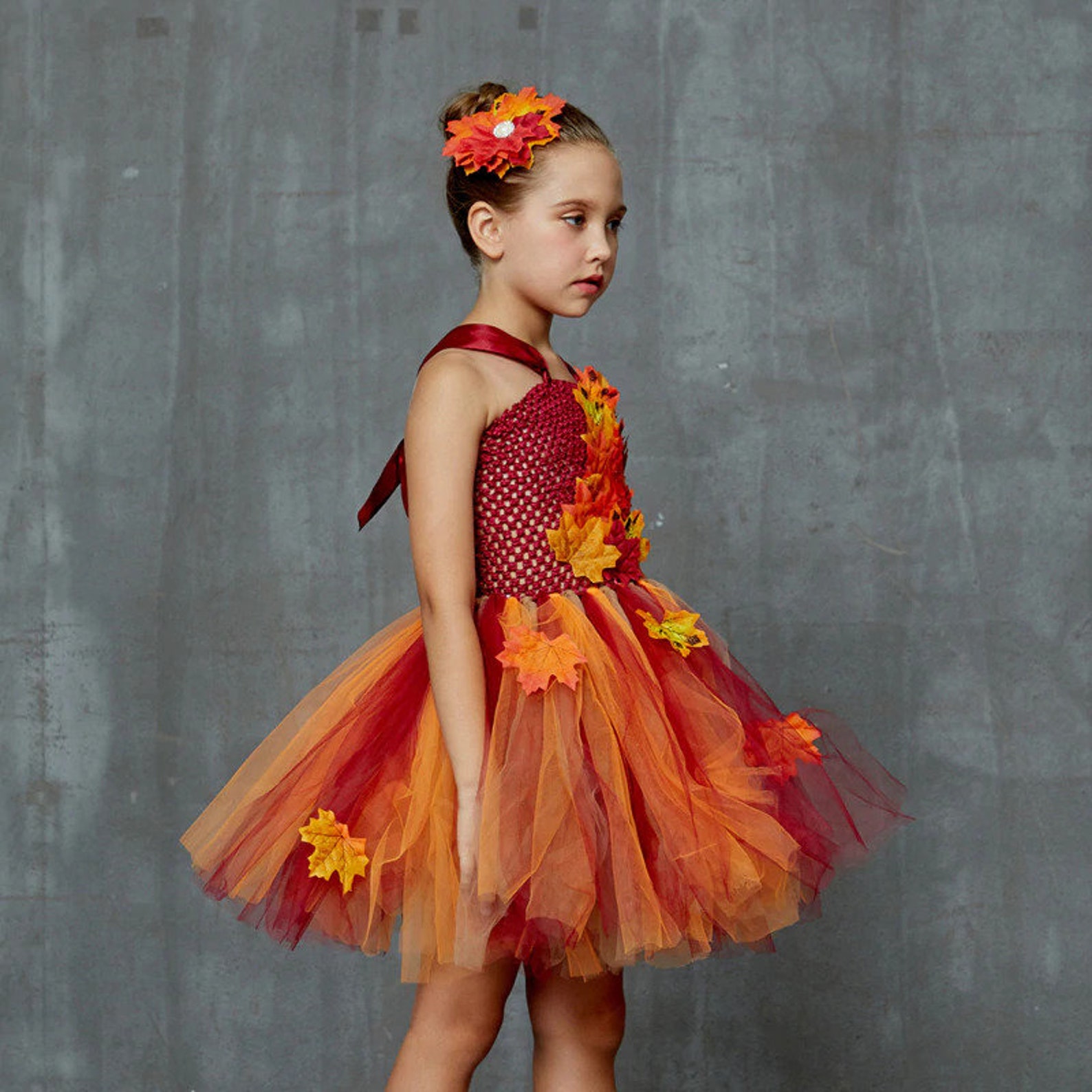 Girls Autumn Leaves Tutu Dress Kids Autumn Fairy Costume Etsy UK