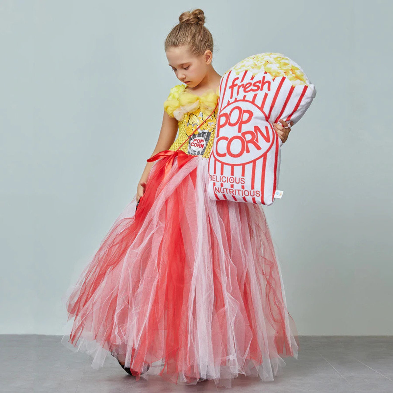 Sparkly Sequined Popcorn Inspired Girls Tutu Dress Kids Etsy
