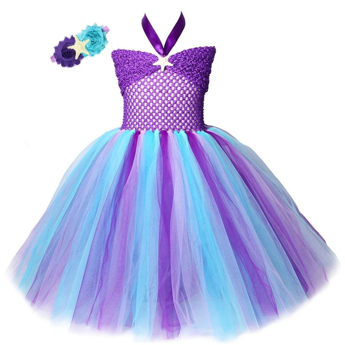 Girls Starfish Shell Mermaid Tutu Dress Kids Mermaid Costume | Etsy