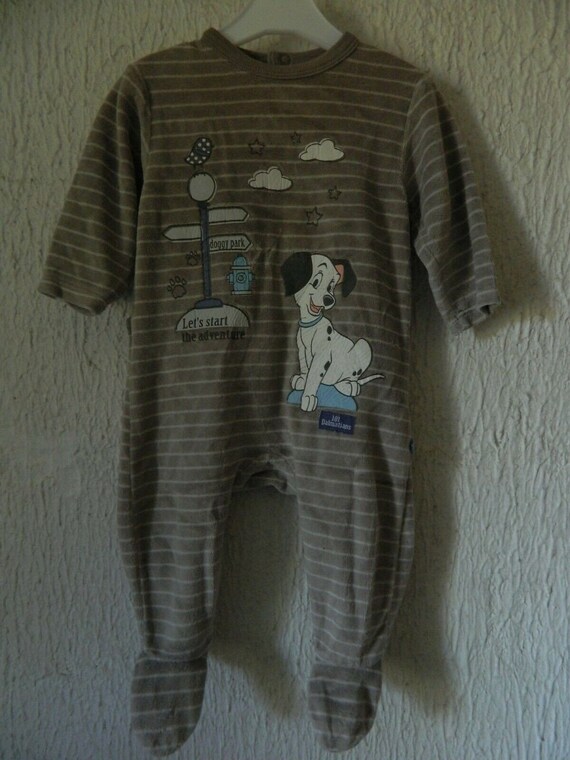 Pyjama En Velours Bebe T 6 Moisles 101 Dalmatiens De Etsy