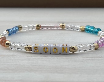 SOON Multi Crystal Bracelet | Handmade Stackable Bracelet | Custom Motivational, Inspirational and Stackable Jewelry - Fertility Gift