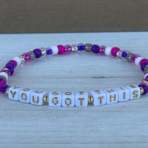 YOU GOT THIS #2 Bracelet | Handmade Stackable Bracelet | Custom Motivational, Inspirational and Stackable Jewelry - Empowering Gift
