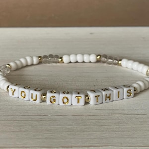 YOU GOT THIS #4 Bracelet | Handmade Stackable Bracelet | Custom Motivational, Inspirational and Stackable Jewelry - Empowering Gift