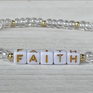 FAITH #1 Bracelet | Handmade Stackable Bracelet | Custom Motivational, Inspirational and Stackable Jewelry - Gift for Her