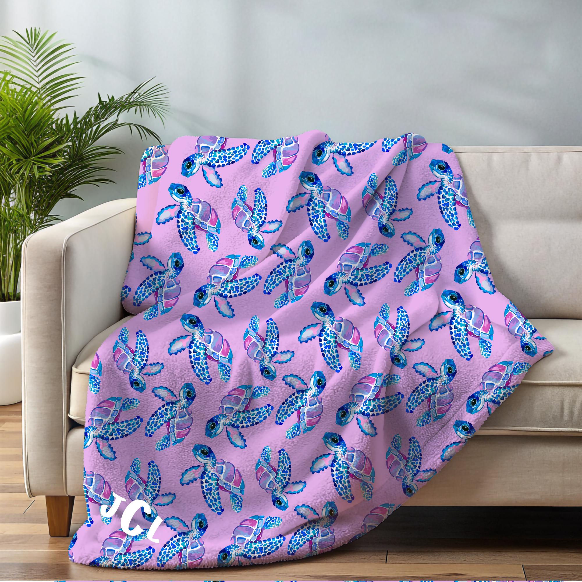 Plush Throw Blanket Pink Teal - Etsy Hallmark Plush Blanket with Orange, Purple, Pink and Teal Accents main image 0