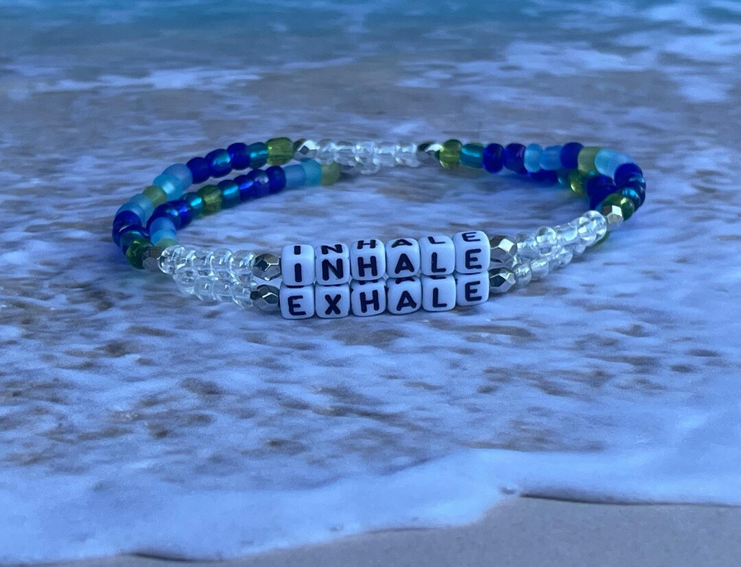 Yoga Bracelets, Om Bracelets, Engraved Bracelets Inhale the future exhale the past- The Om Symbol