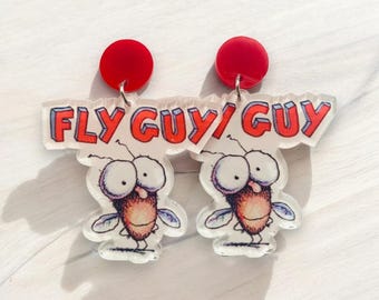 Teacher earrings/ fly guy /book week earrings/ teacher earrings / /Ela earrings/ teaching earrings/ book earrings