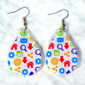 Technology educator earrings, Tech earrings, Technology gift for tech educator, Technology coach gift, Tech coach earrings, Tech coach gifts