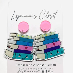 Book earrings, Teacher earrings, Librarian earrings, Teacher appreciation gift, Teacher jewelry