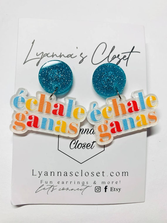 Echale ganas earrings, Teacher earrings, Bilingual teacher, Spanish teacher, Earrings for teachers, Maestra, cute maestra earrings