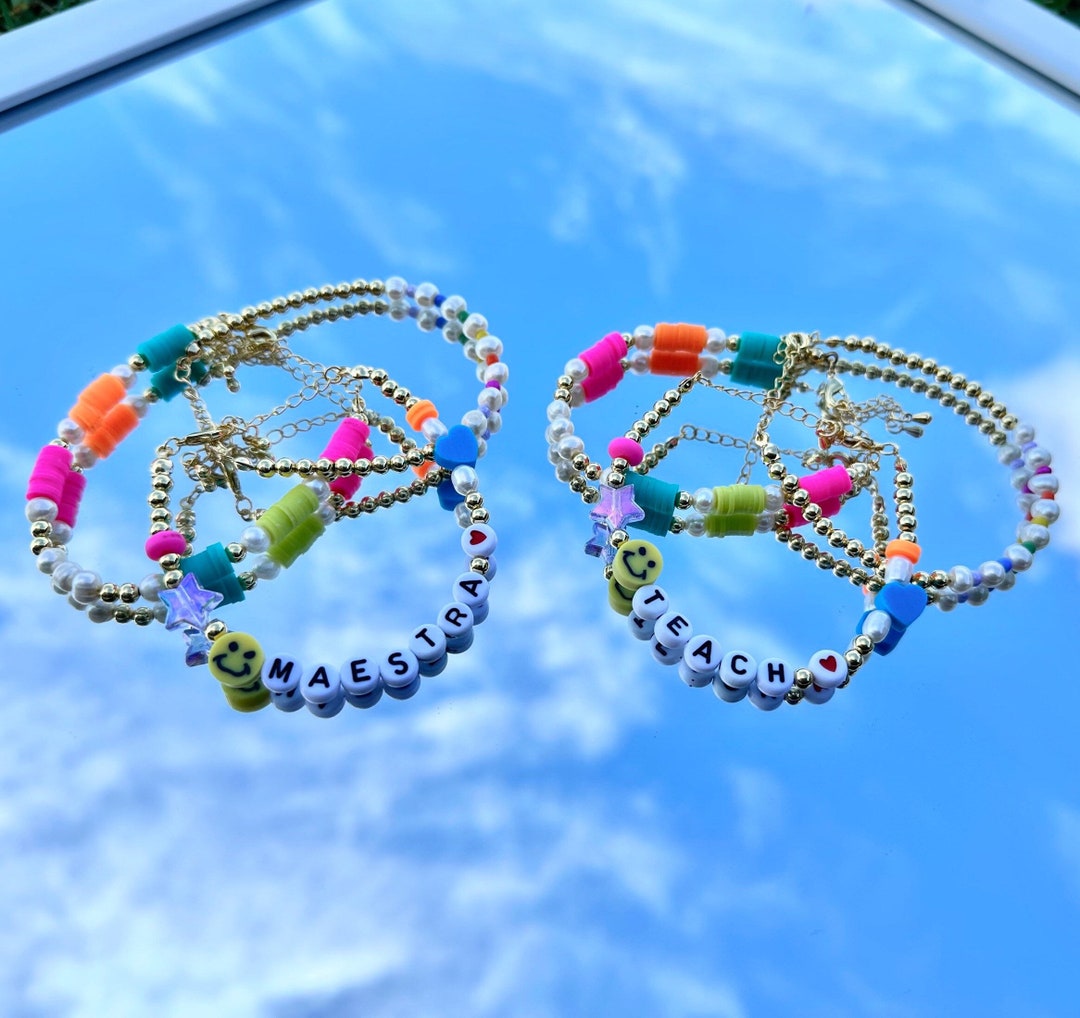 Maestra Bracelet, Teacher Bracelet, Cute Bracelets for Teachers, Bracelet Sets for Teachers