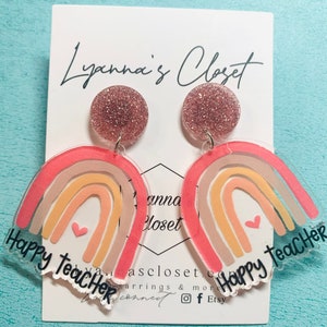 Teacher dangles , teacher earrings Book earrings, Teacher earrings, Librarian earrings, Teacher appreciation gift, Teacher jewelry