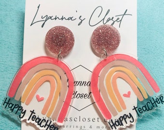 Teacher dangles , teacher earrings Book earrings, Teacher earrings, Librarian earrings, Teacher appreciation gift, Teacher jewelry