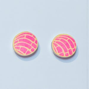 Pink Concha Stud Earrings | Pan Dulce Earrings | Kawaii Concha Jewelry | Mexican Sweet Bread Studs | Latina Gift | Lyanna’s Closet