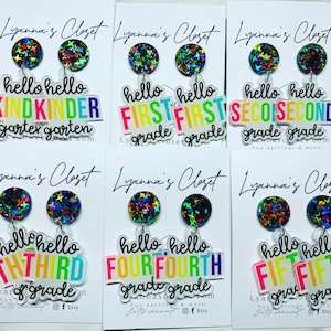 Grade level earrings , teacher earrings, kindergarten earrings, earrings for teachers, gift for teachers, teacher appreciation gift