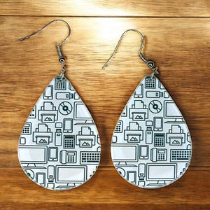 Technology educator earrings, Tech earrings, Technology gift for tech educator, Technology coach gift, Tech coach earrings, Tech coach gifts