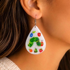Hungry Caterpillar Teardrop Earrings | Teacher Gift Jewelry