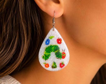 Hungry Caterpillar Teardrop Earrings | Teacher Gift Jewelry