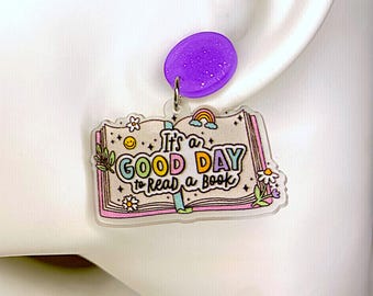 It's a good day to read a book earrings Librarian earrings Book earrings Book lover earrings Teacher earrings Teacher jewelry
